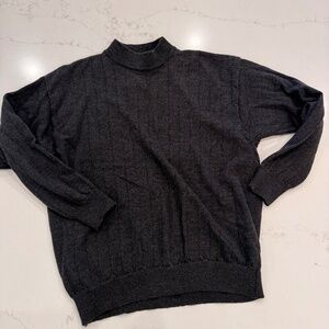 Bachrach Brown 100% Merino Wool Sweater Made in Italy women L Crewneck Pullover